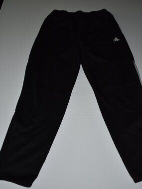 Adidas Youth Black Performance Track Pants Sz Large 14/16 Athletic Training Gym